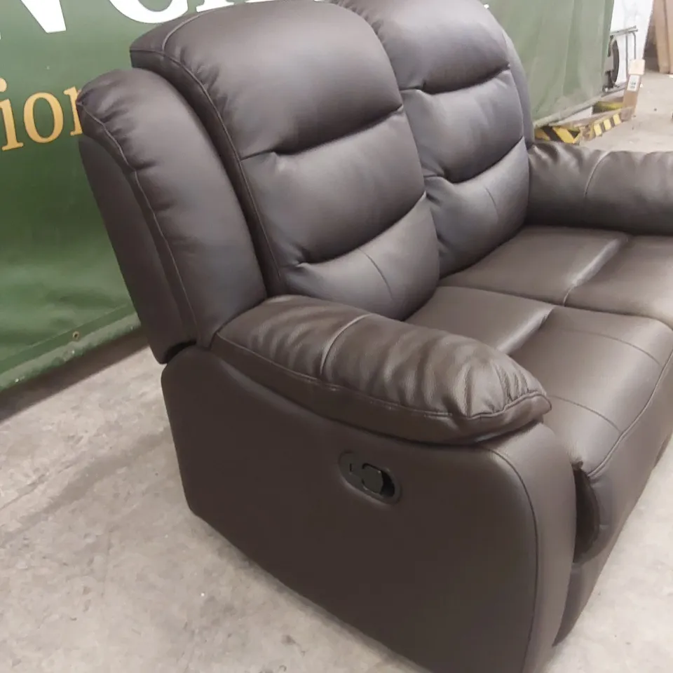 ROTHBURY LUXURY FAUX LEATHER HIGH BACK 2 SEATER MANUAL RECLINER SOFA  RRP £629