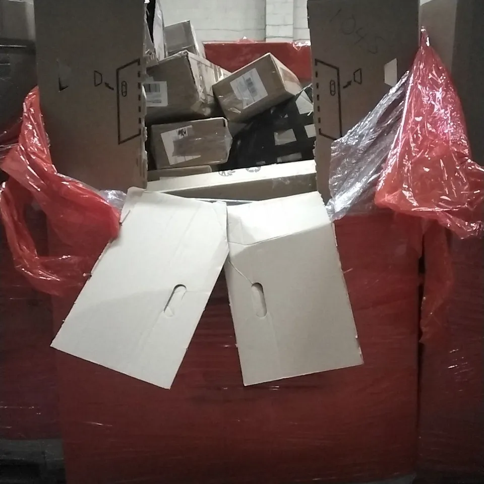 PALLET OF HOUSEHOLD ITEMS TO INCLUDE CLOCK,TABLET STAND,AUDIO TURNTABLE, DIAPER CHANGING TABLE AND OTHER ASSORTED ITEMS...