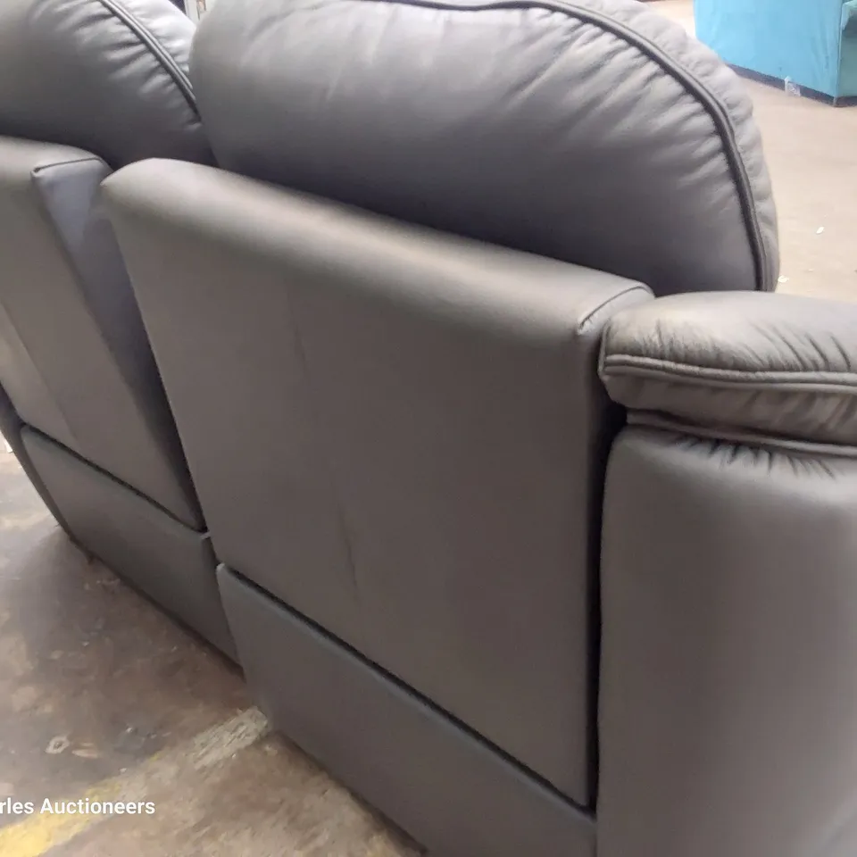 QUALITY BRITISH DESIGNER G PLAN JACKSON POWER RECLINING TWO SEATER SOFA CAMBRIDGE PETROL BLUE LEATHER 