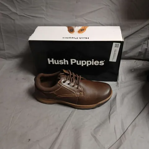 HUSH PUPPIES BROWN LEATHER MEN’S CASUAL SHOES – BOXED-SIZE UK 8