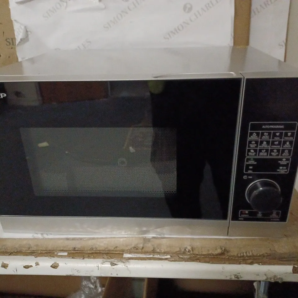SHARP YC-PG254AU-S 25 LITRE 900W SILVER/BLACK MICROWAVE OVEN