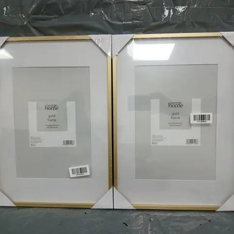 SET OF 2 PICTURE/PHOTO FRAMES W. GOLD FRAME (A3 WITHOUT MOUNT, A4 WITH MOUNT)
