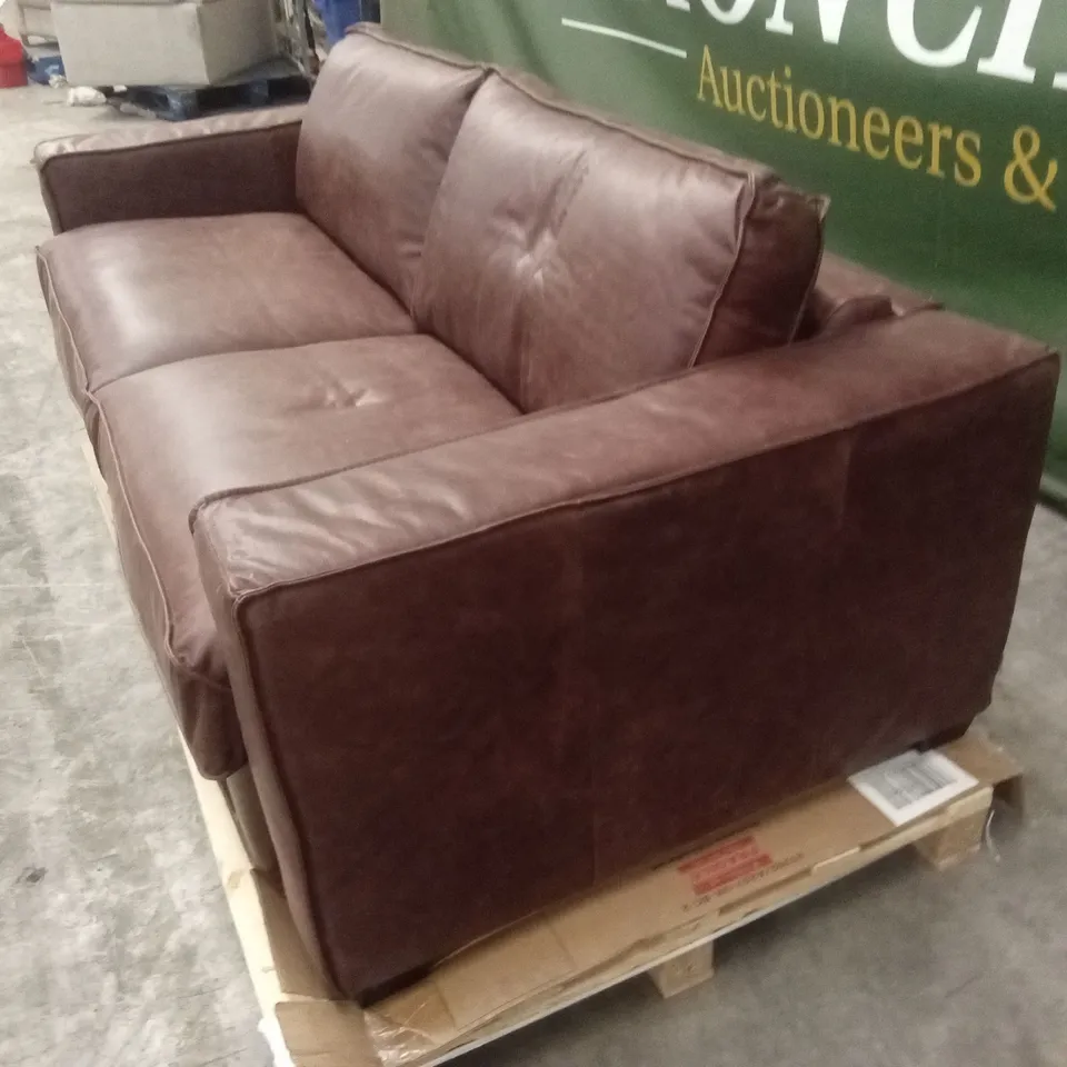 RIPLEIGH 3 SEATER GENUINE ANILINE VINTAGE LEATHER RECLINING SOFA BED