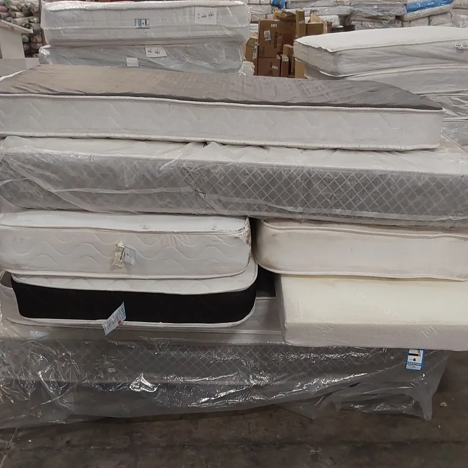PALLET OF 8 UNBAGGED MATTRESSES - ASSORTED SIZES, BRANDS, CONDITIONS 