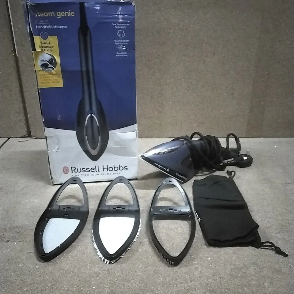 BOXED RUSSELL HOBBS STEAM GENIE 2-IN-1 HANDHELD STEAMER, MODEL 28370