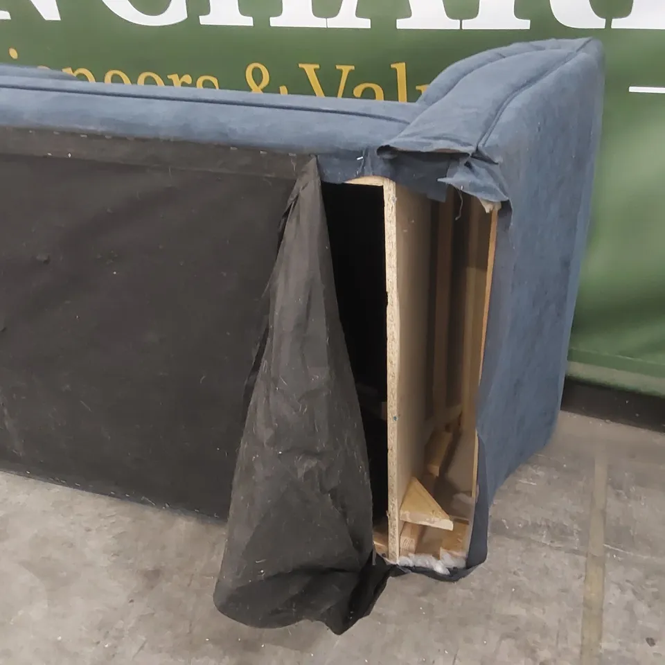 QUALITY DESIGNER FABRIC UPHOLSTERED 3 SEATER SOFA - DAMAGED