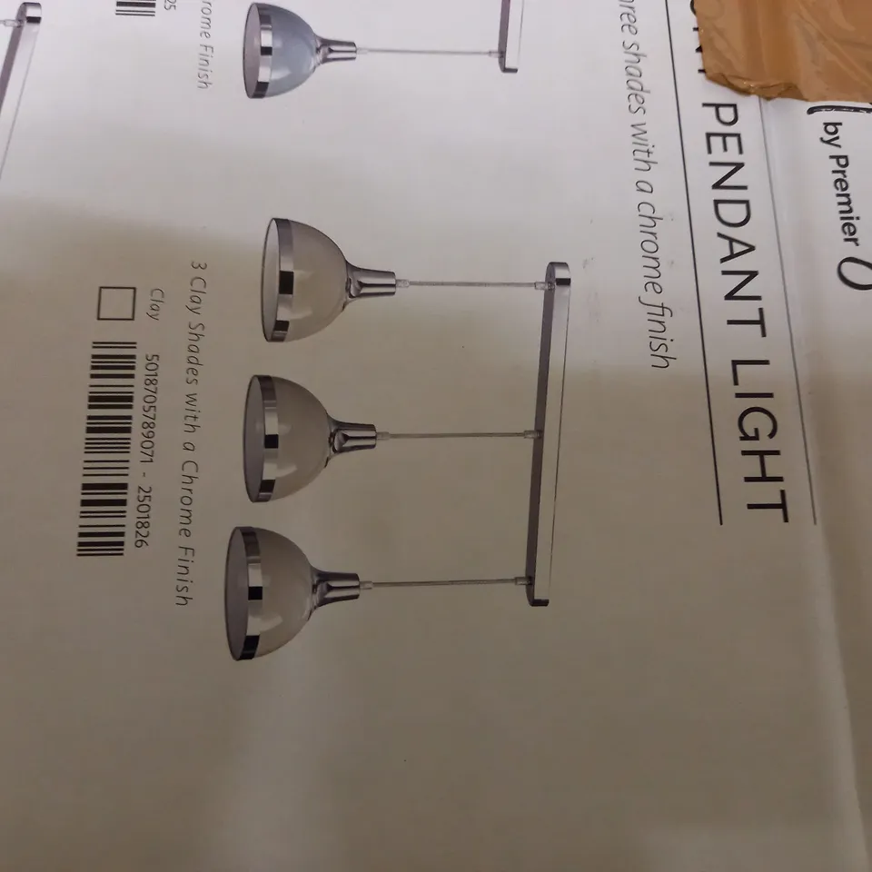 VERMOND 3 LIGHT PENDANT LIGHT FITTING