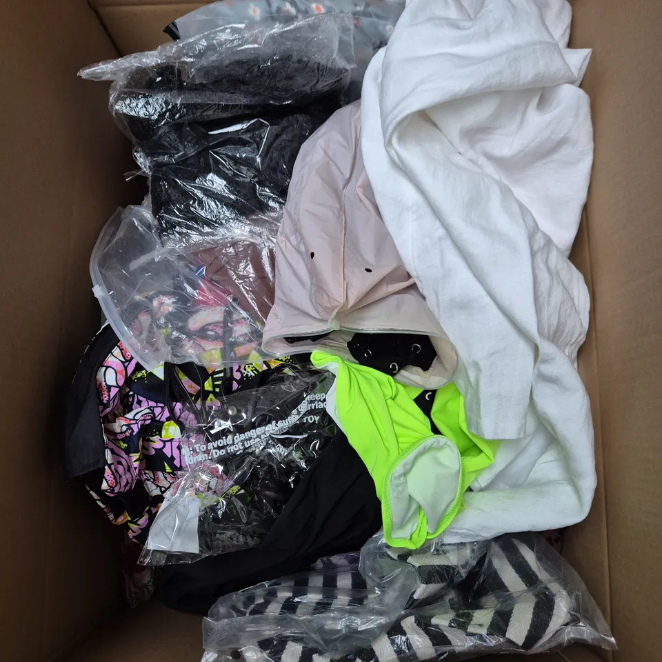 APPROXIMATELY 25 ASSORTED CLOTHING PRODUCTS IN VARIOUS STYLES & SIZES