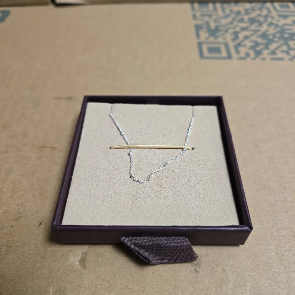 MONICA VINADER NECKLACE – SILVER CHAIN, IN PURPLE BOX