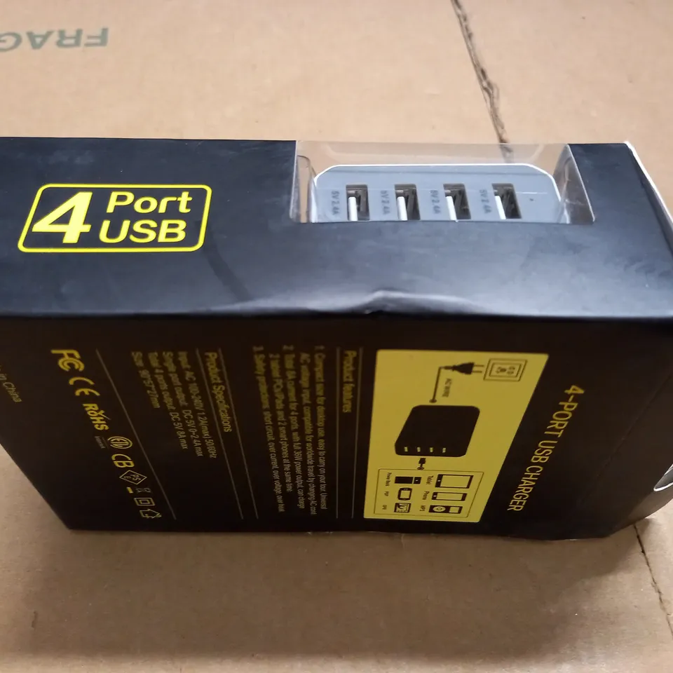 BOXED MINI-PORT 4 USB CHARGER