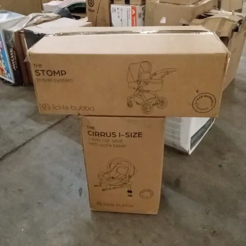 BOXED ICKLE BUBBA THE STOMP TRAVEL SYSTEM WITH I-SIZE CAR SEAT & BASE (2 BOXES)
