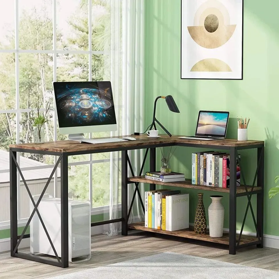 BOXED SANSOM L-SHAPED COMPUTER DESK (1 BOX)