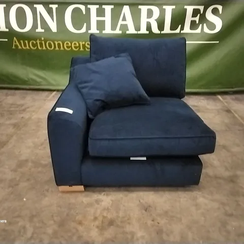 QUALITY BRITISH MANUFACTURED DESIGNER G PLAN BLUE MDNIGHT FABRC SOFA SECTION