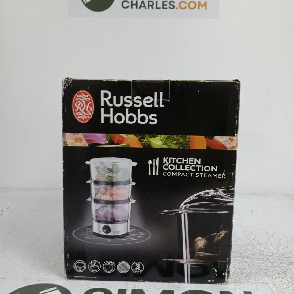 RUSSELL HOBBS KITCHEN COLLECTION COMPACT STEAMER – BOXED