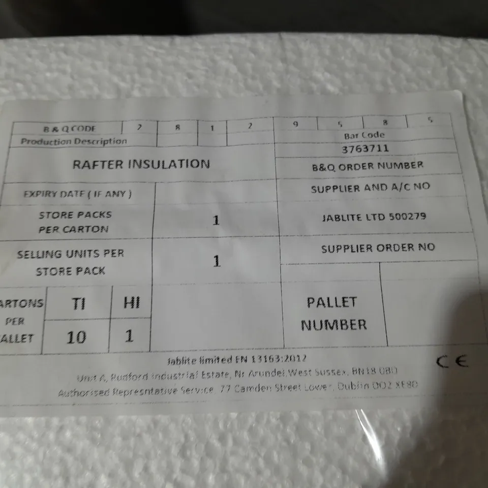 PACK OF RAFTER INSULATION 4-PIECE 60X40CM EACH