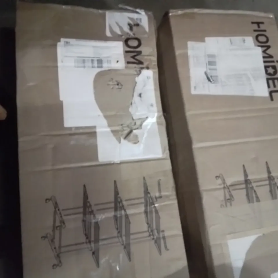 PALLET OF ASSORTED ITEMS TO INCLUDE, FOLDING SACK TRUCK, SUITCASE, 2 × HOMIDEC DRYING RACKS, TOILET SEAT, BOXED FURNITURE.