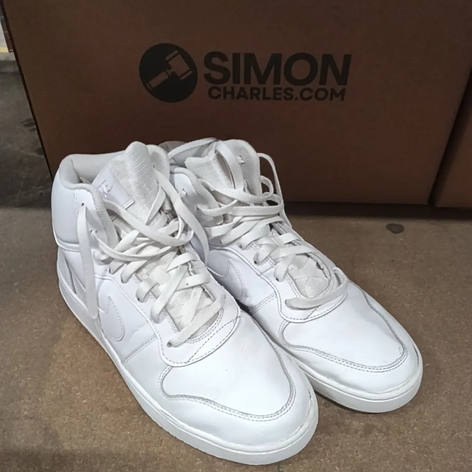 NIKE WHITE HIGH-TOP SNEAKERS – UK 11 (US 12)