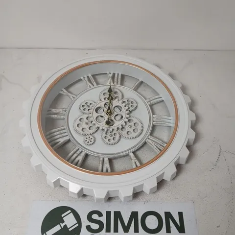 BLISS & BEYOND COG STYLE WALL CLOCK WHITE