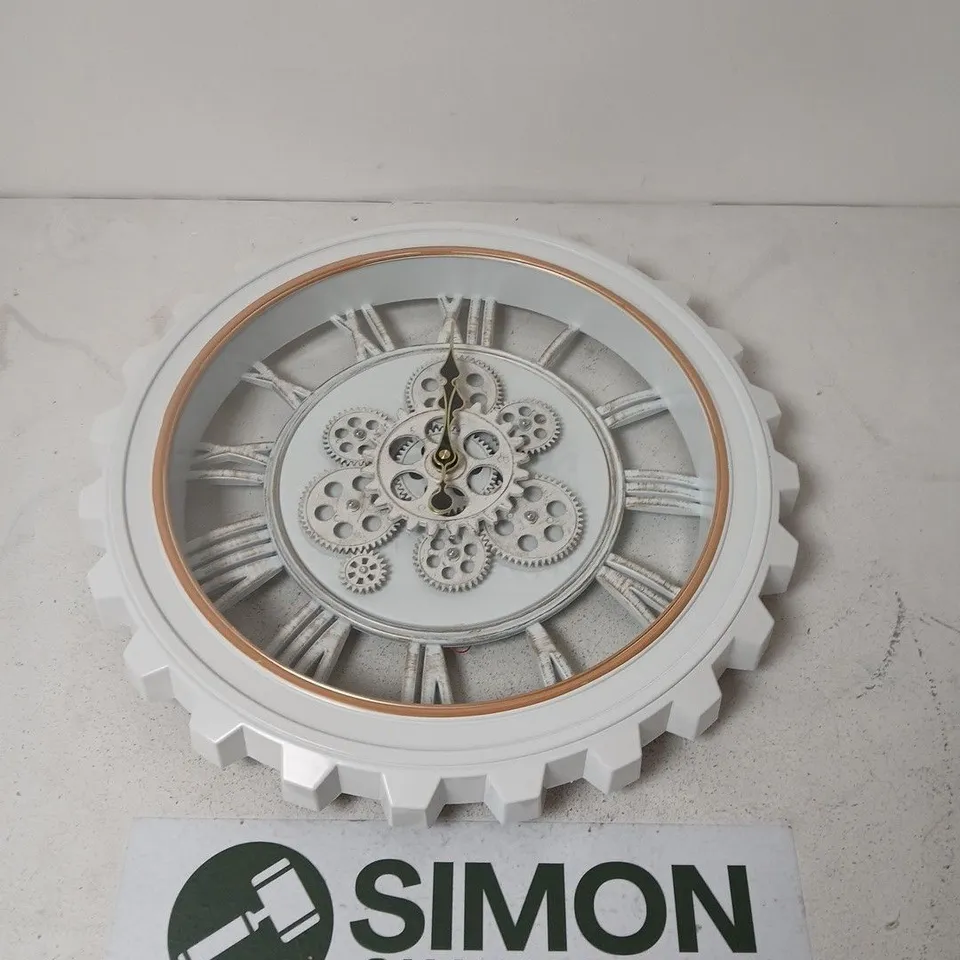 BLISS & BEYOND COG STYLE WALL CLOCK WHITE