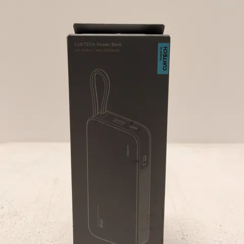 CUKTECH POWER BANK 20000MAH WITH BUILT-IN CABLE - BLACK