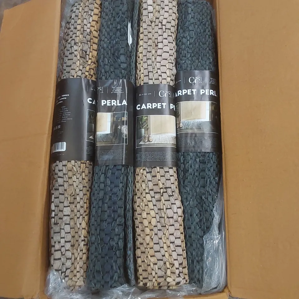 BOX TO CONTAIN APPROX 12 X PERLA RUGS - COLOURS MAY VARY // RUG SIZE: 60 X 90cm