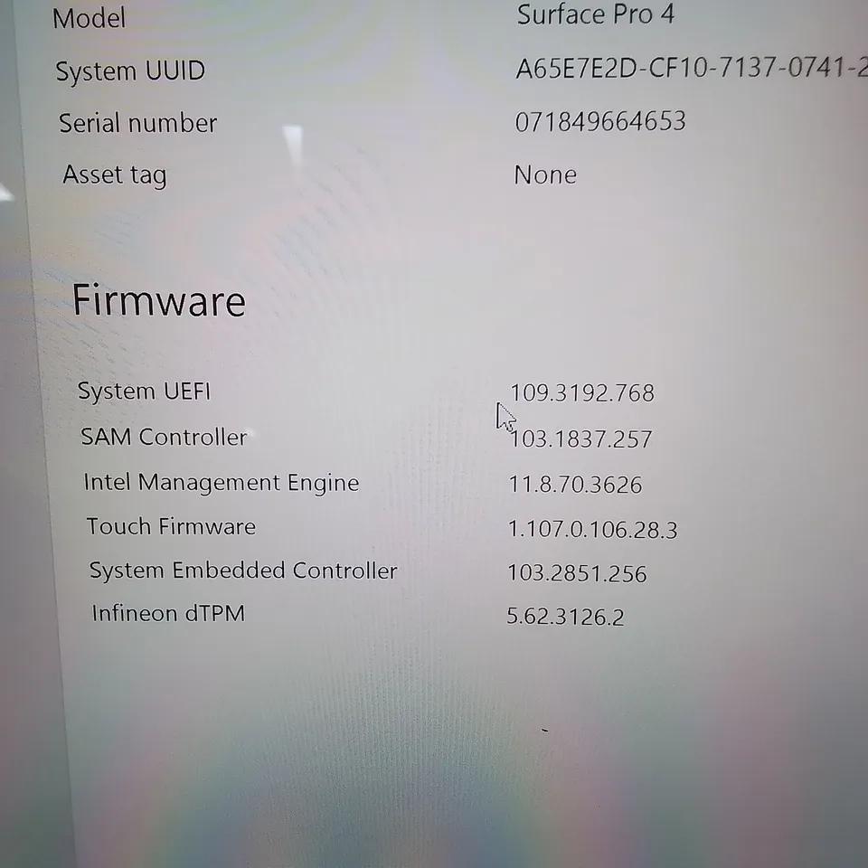 UNBOXED MICROSOFT SURFACE PRO 4 128GB WITH DETACHABLE KEYBOARD