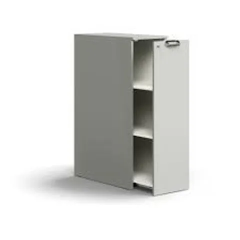 BOXED LOCKABLE SIDE CABINET QBUS RIGHT-HAND INCL. HANDLE, 1250X400X800 MM, LIGHT GREY