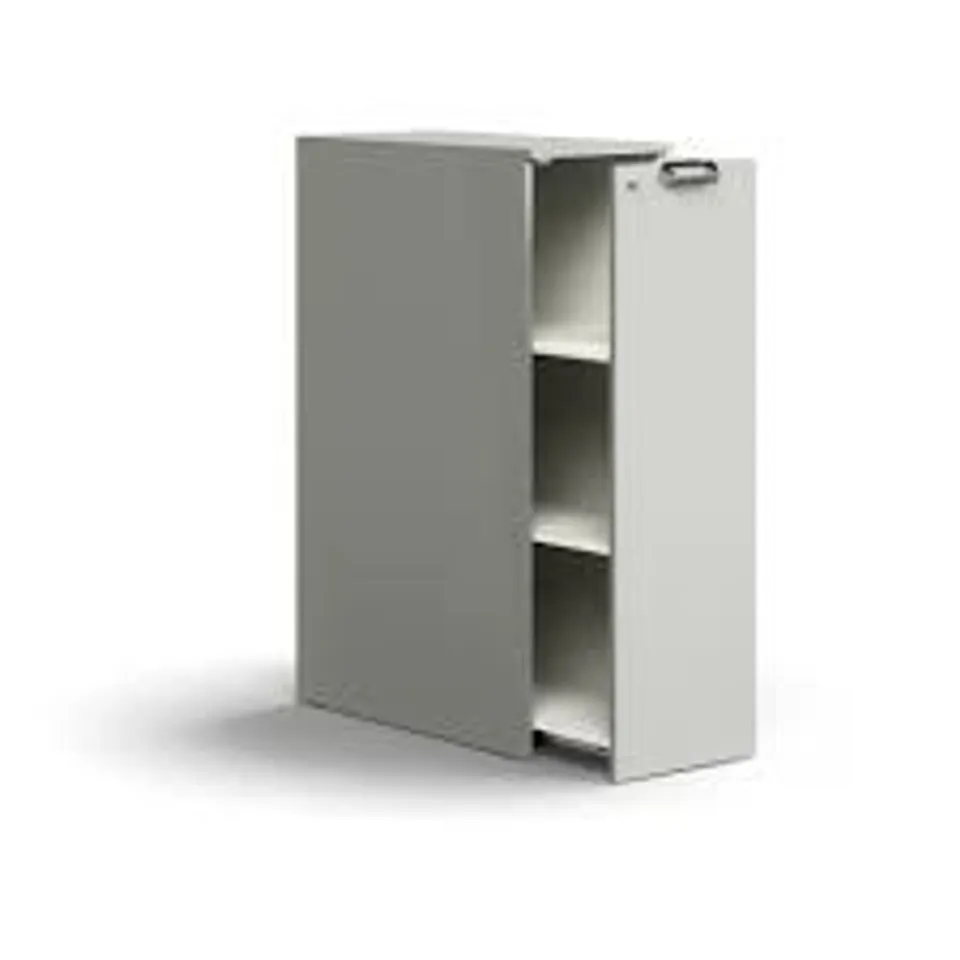 BOXED LOCKABLE SIDE CABINET QBUS RIGHT-HAND INCL. HANDLE, 1250X400X800 MM, LIGHT GREY RRP £315