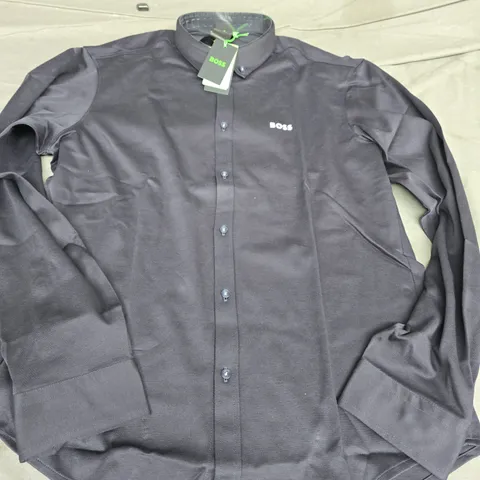HUGO BOSS STRETCH SHIRT IN BLACK - MEDIUM