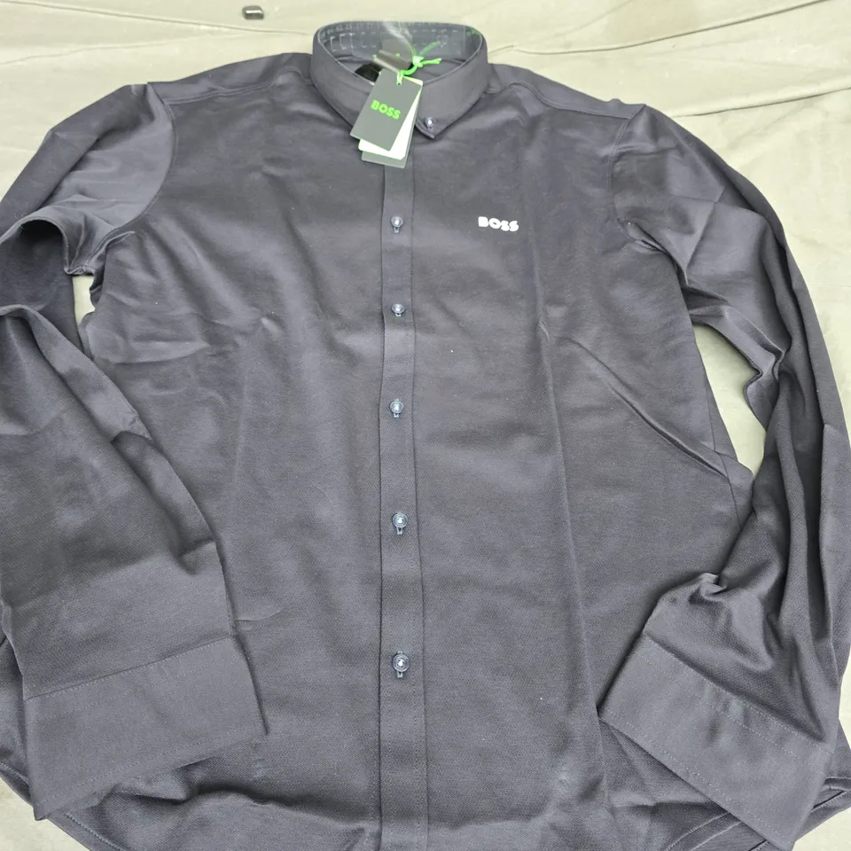 HUGO BOSS STRETCH SHIRT IN BLACK - MEDIUM