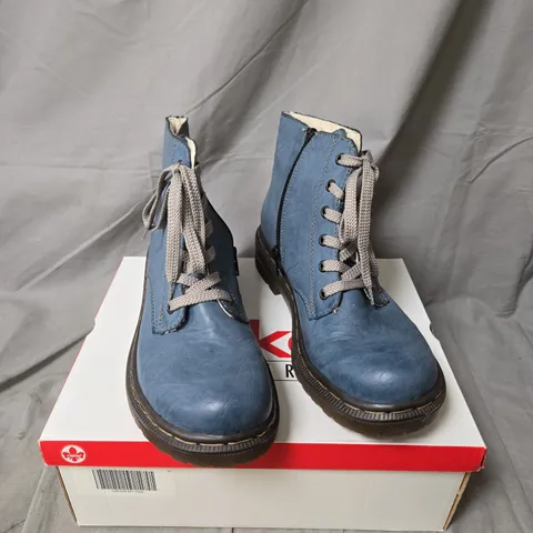 RIEKER CUFF WATER RESISTANT BOOTS NAVY SIZE 6.5