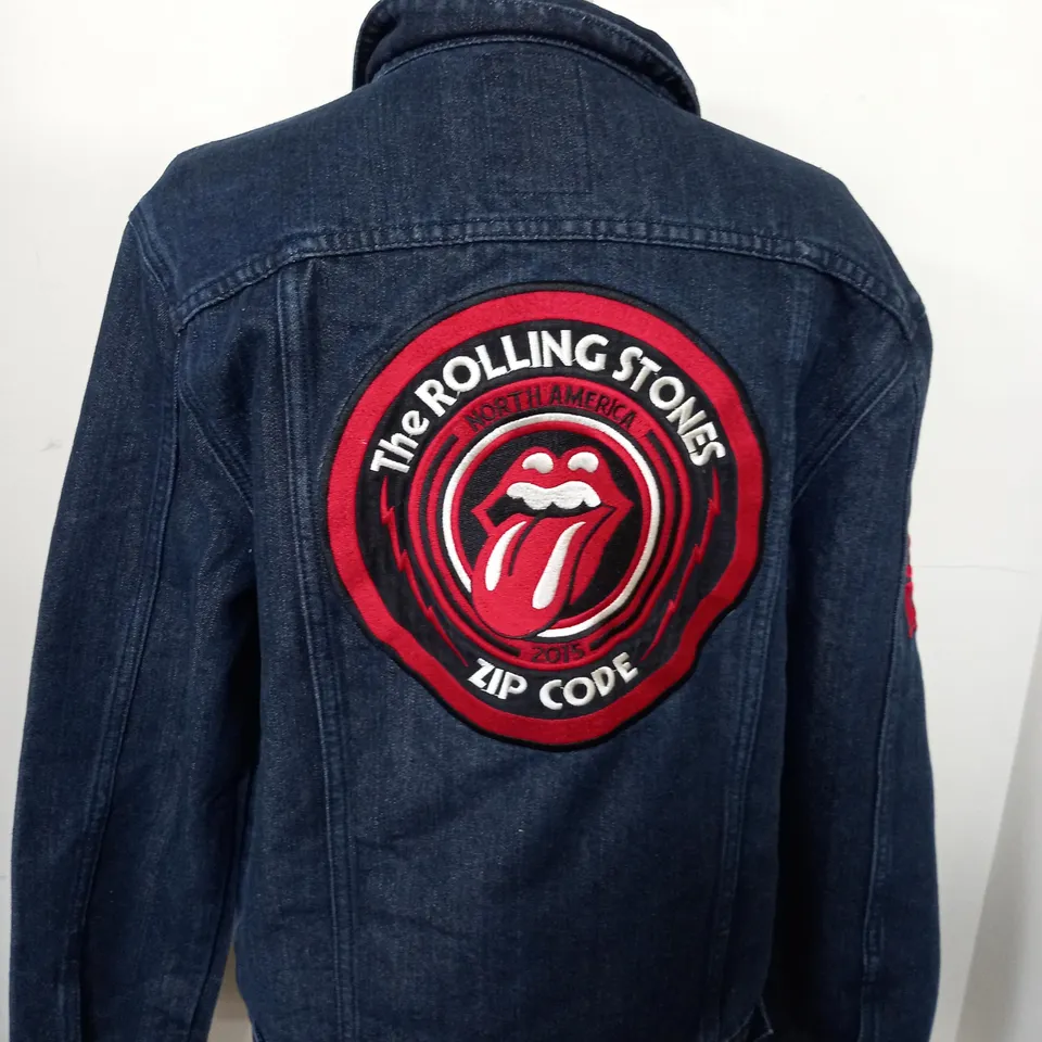 ROLLING STONES ZIP CODE DENIM JACKET SIZE L