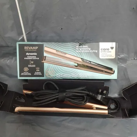 REVAMP DYNAMIC RADIANCE STRAIGHT & STYLE CERAMIC IONIC HAIR STRAIGHTENER