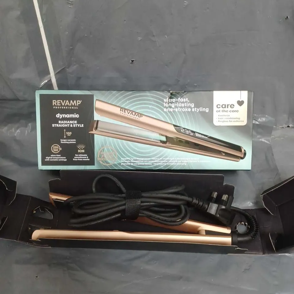 REVAMP DYNAMIC RADIANCE STRAIGHT & STYLE CERAMIC IONIC HAIR STRAIGHTENER