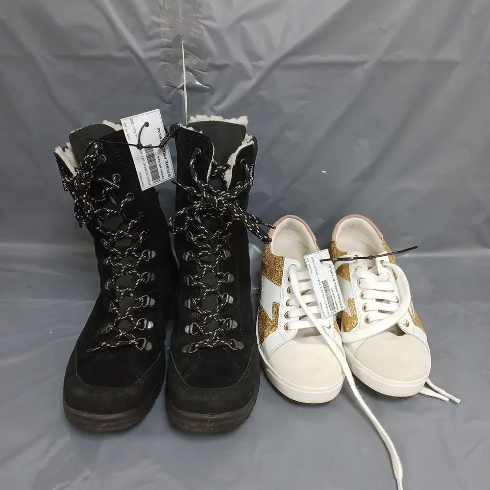 LOT OF 2 PAIRS OF LADIES SHOES TO INCLUDE DUNE AND RIEKER