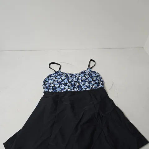 BONPRIX WOMEN'S FLORAL-PRINT DRESS WITH BLACK SKIRT – UK 18