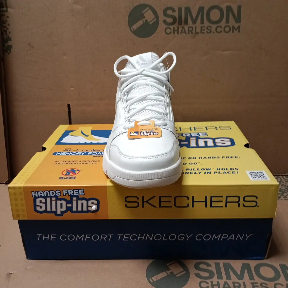 SKECHERS MEN'S SLIP-INS TRAINERS – WHITE, UK 9.5 (EU 44, US 10.5)