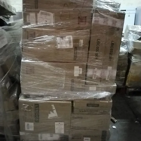 PALLET OF HOUSEHOLD ITEMS TO INCLUDE Dumbbell,  Metal wire storage cube, office chair and other assorted items 