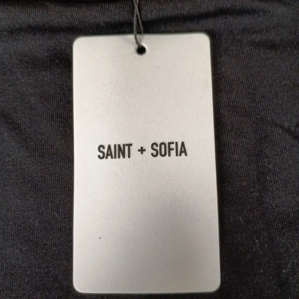 SAINT + SOFIA ROWAN DRESS - BLACK EYELET, UK 14
