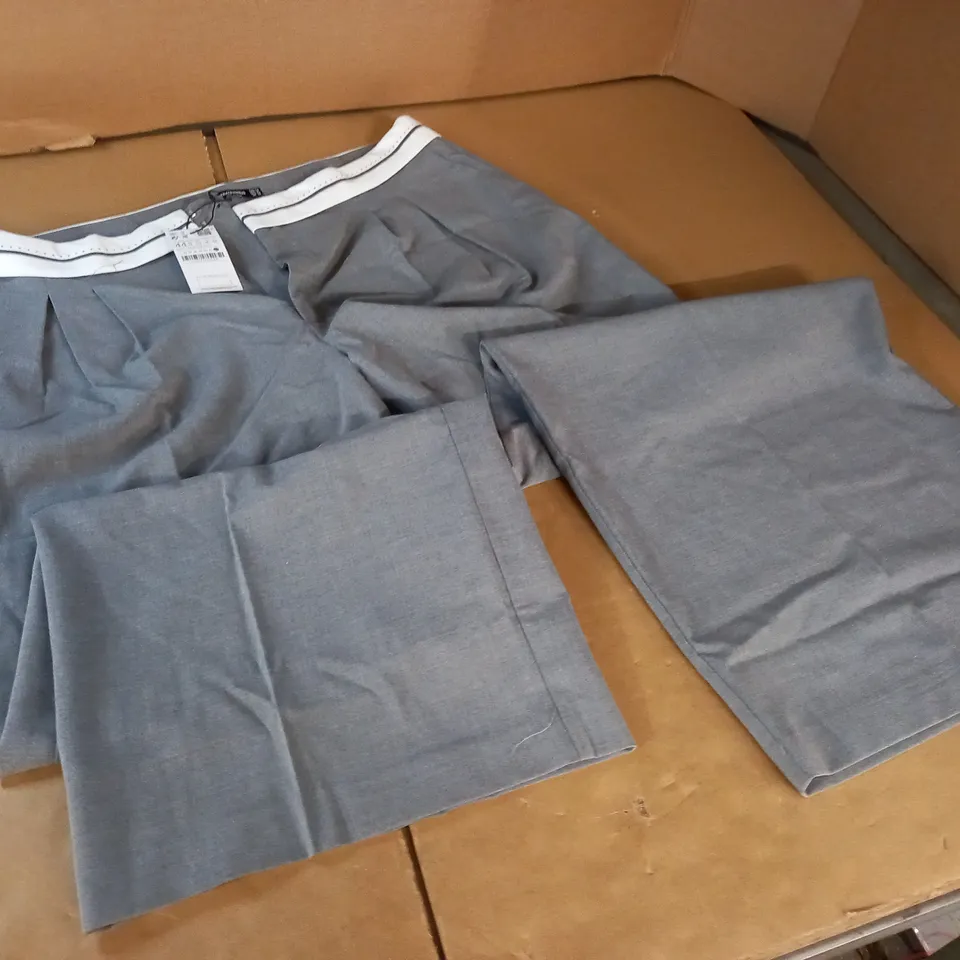 STRADIVARIUS GREY WIDE LEG TROUSERS - UK 16