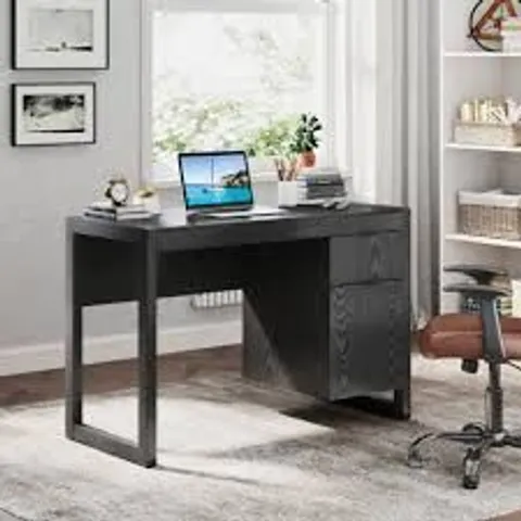 BOXED COSTWAY COMPUTER DESK WITH DRAWER & STORAGE CABINET - BLACK 