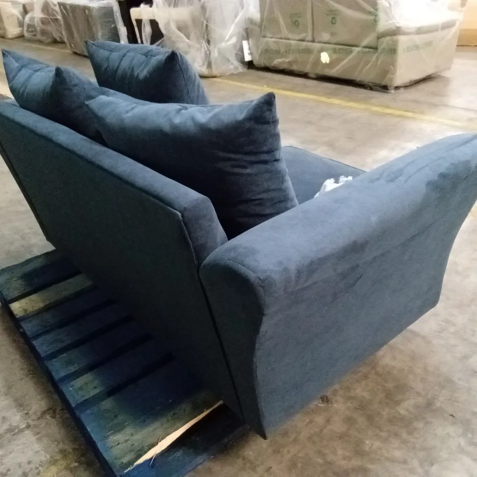 DURY FABRIC 2 SEATER SCATTER BACK SOFA - BLUE  RRP £479