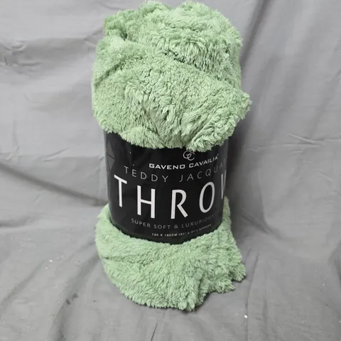GAVENO CAVAILIA TEDDY JACQUARD THROW – GREEN, 130 X 180 CM