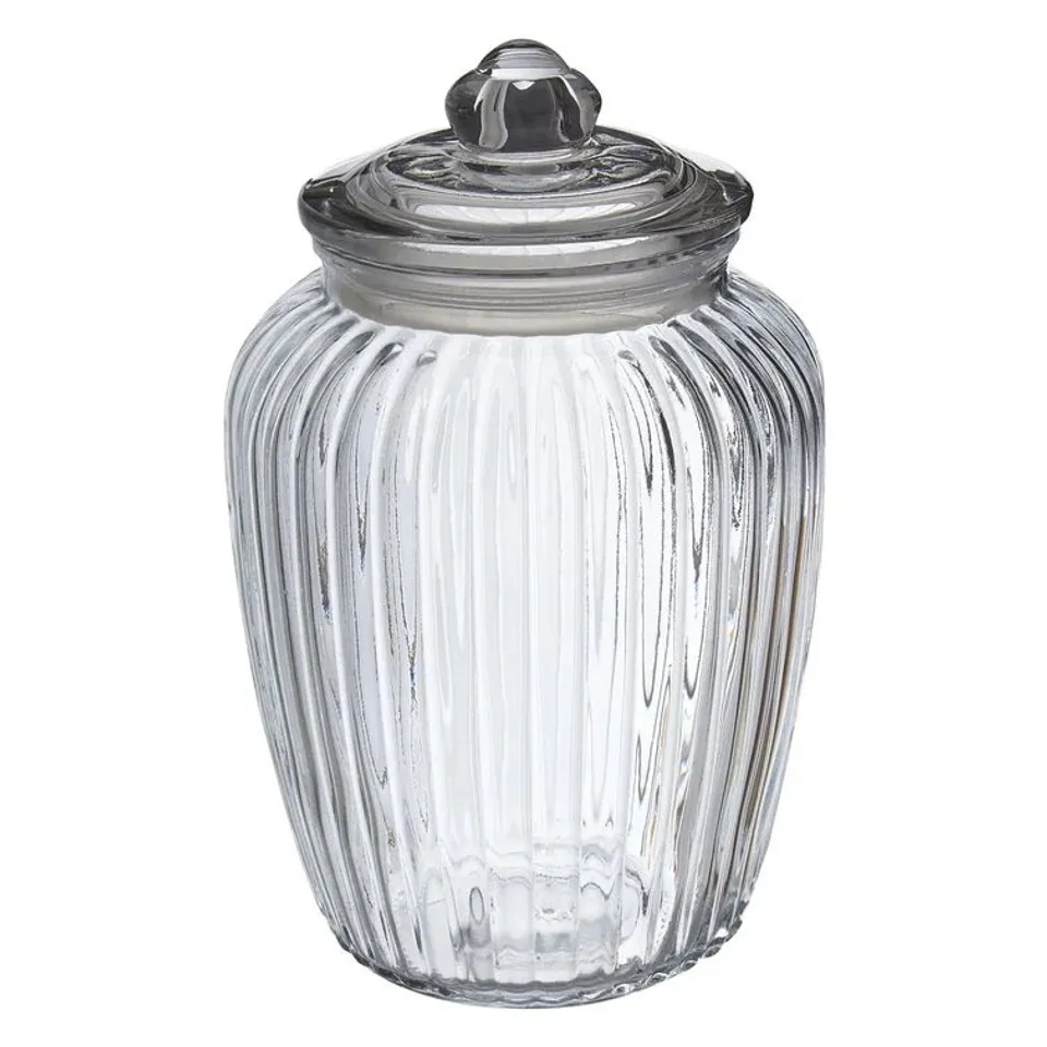 VINTAGE DESIGN GLASS STORAGE JAR
