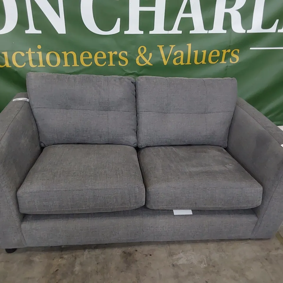 QUALITY BRITISH DESIGNER LOUNGE Co. TWO SEATER SOFA GREY FABRIC 