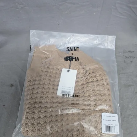 BAGGED SAINT AND SOFIA ALDER SLEEVELESS KNIT JUMPER - SIZE SMALL