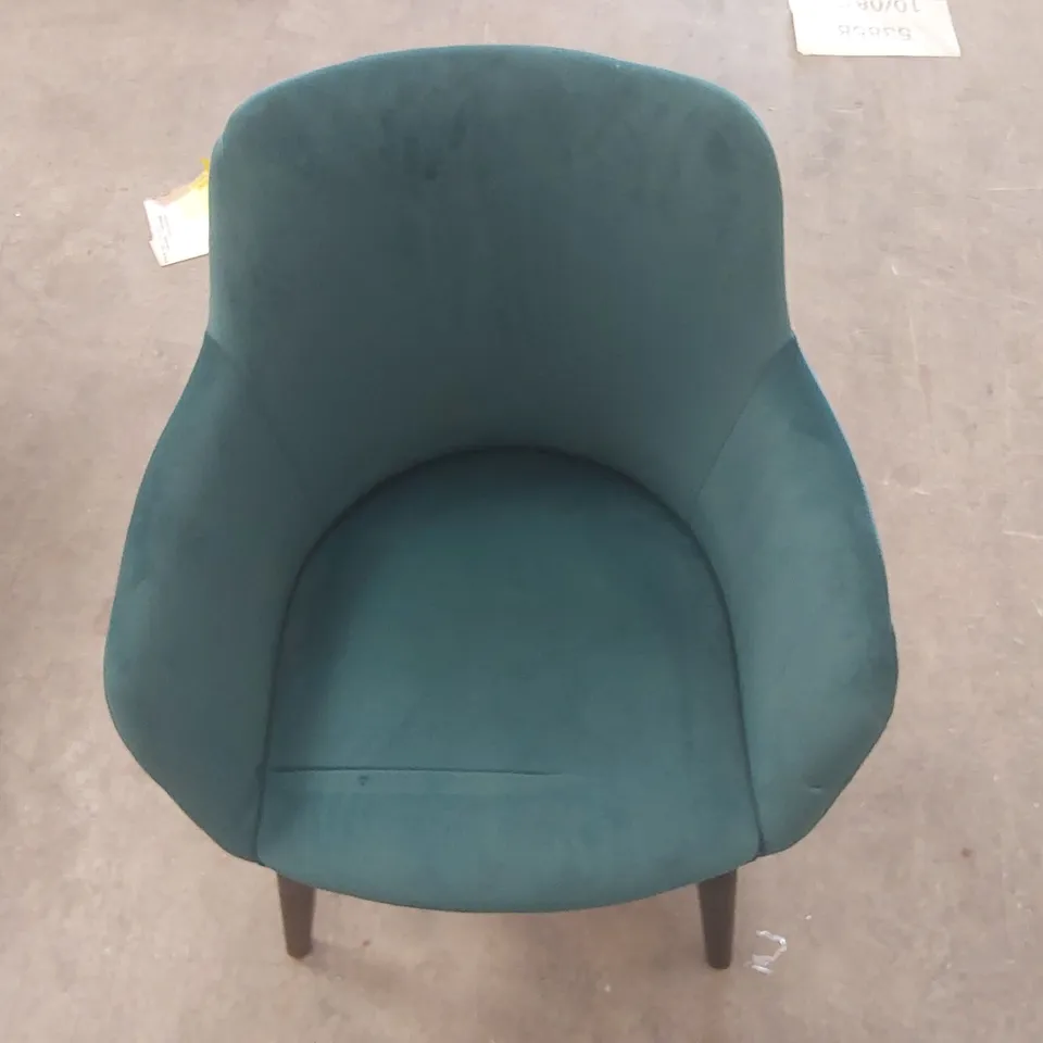BELSHIRE BLACK EFFECT ASH WOODEN FRAME DINING CHAIR UPHOLSTERY COLOUR:BLUE