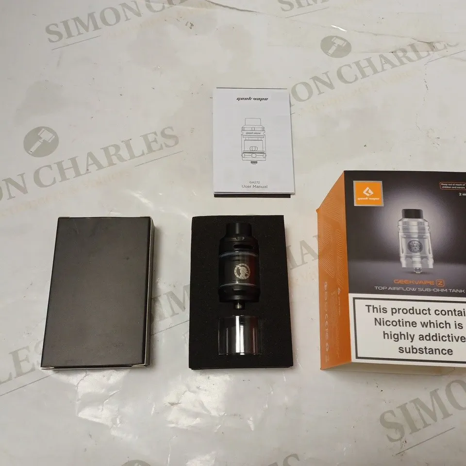 BOXED GEEKVAPE Z TOP AIRFLOW SUB-OHM TANK WITH ACCESSORIES AND MANUAL