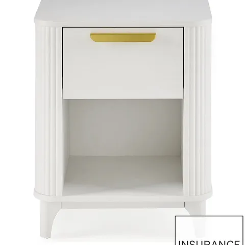 BOXED CARINA 1 DRAWER BEDSIDE CHEST - WHITE (1 BOX)