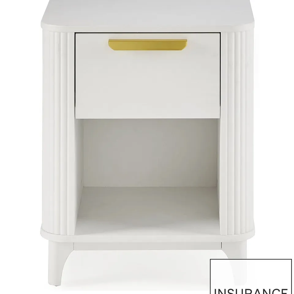 BOXED CARINA 1 DRAWER BEDSIDE CHEST - WHITE (1 BOX)